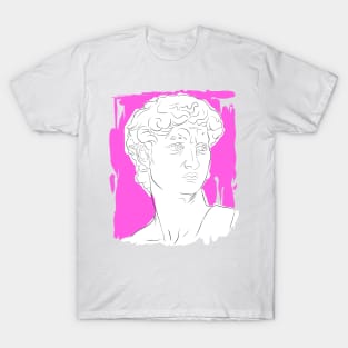 Denizko Art Statue Head Pink T-Shirt